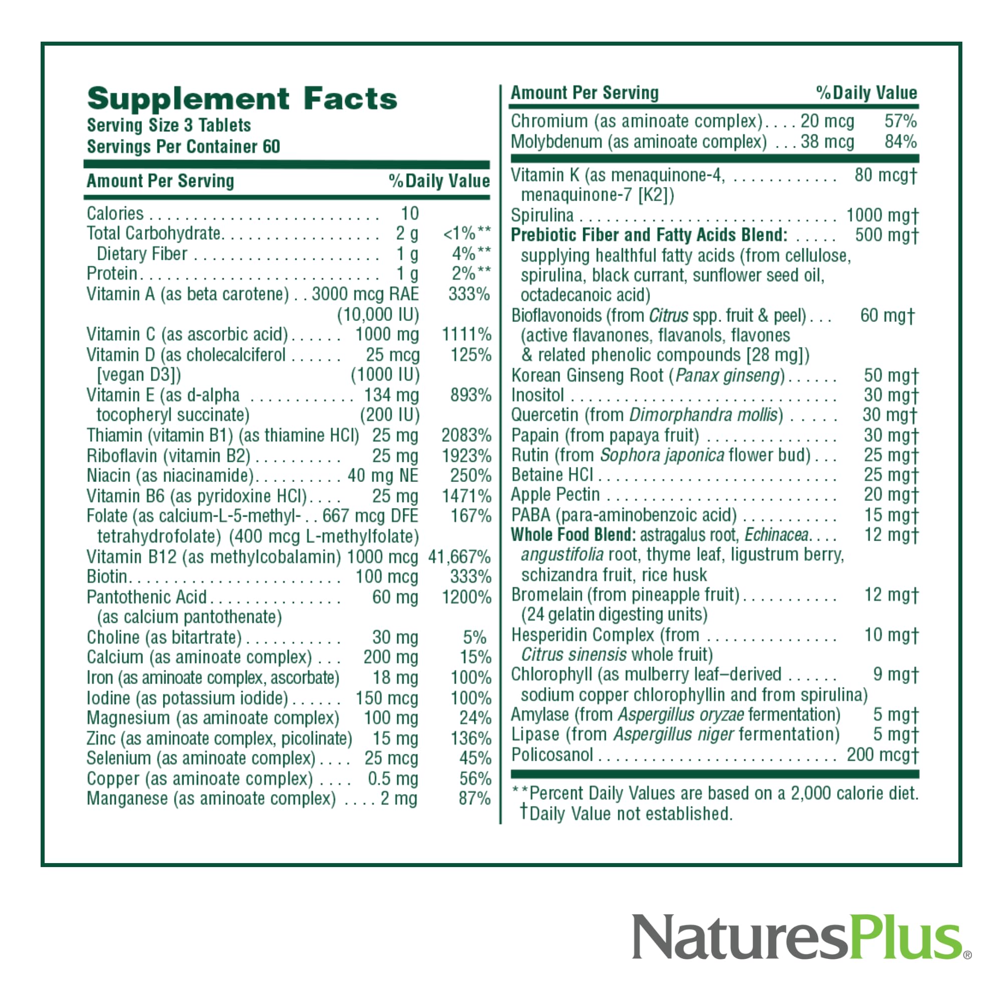 NaturesPlus Source of Life quality seal indicating manufacturing standards.