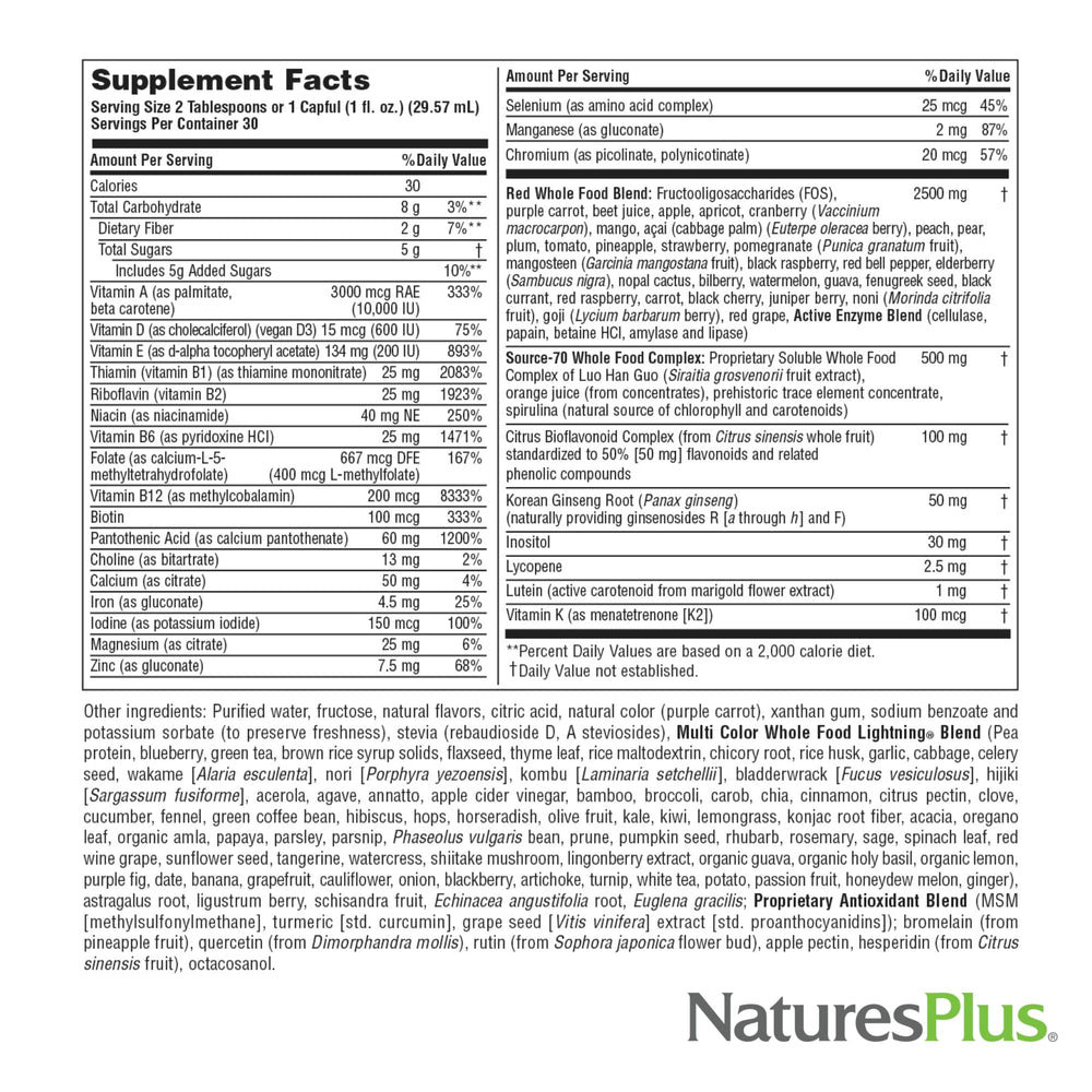 NaturesPlus Source of Life RED 2-pack packaging showing 60 servings and gluten-free suitability.