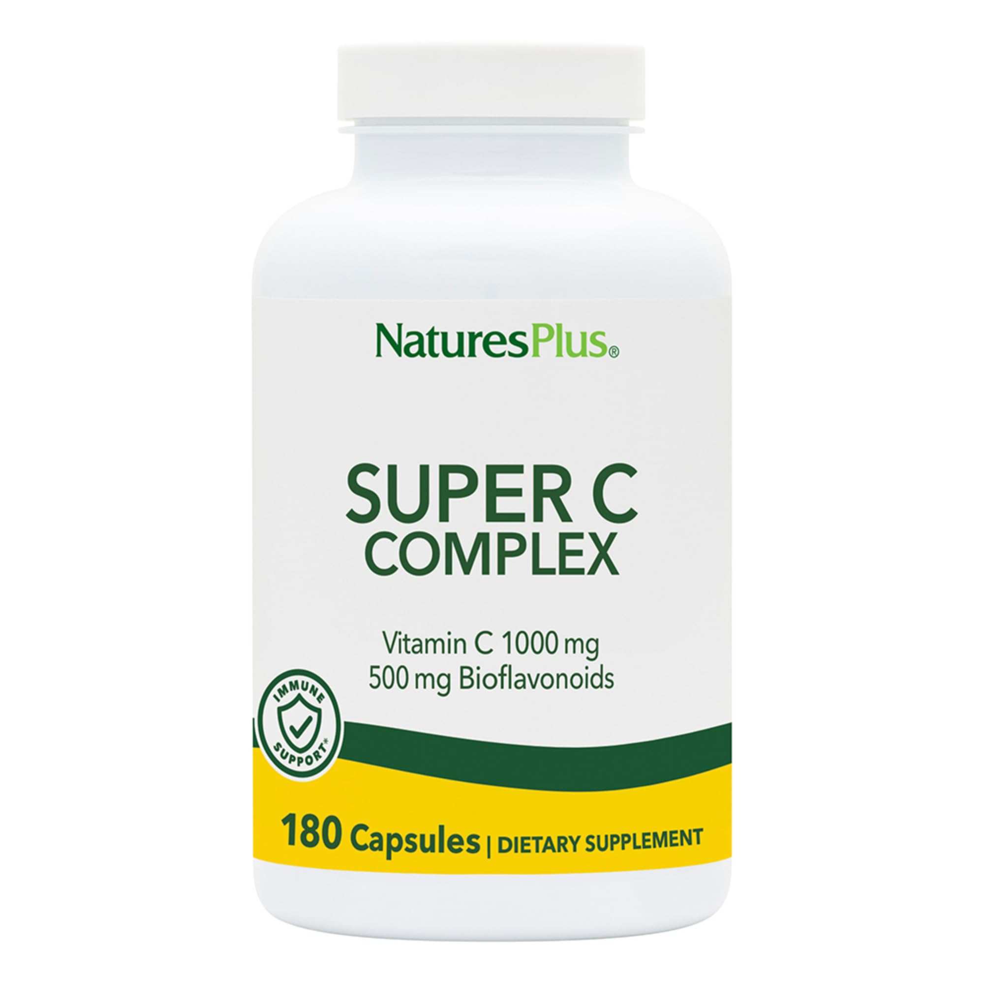 NaturesPlus Super C Complex bottle front showing vegan vitamin C support