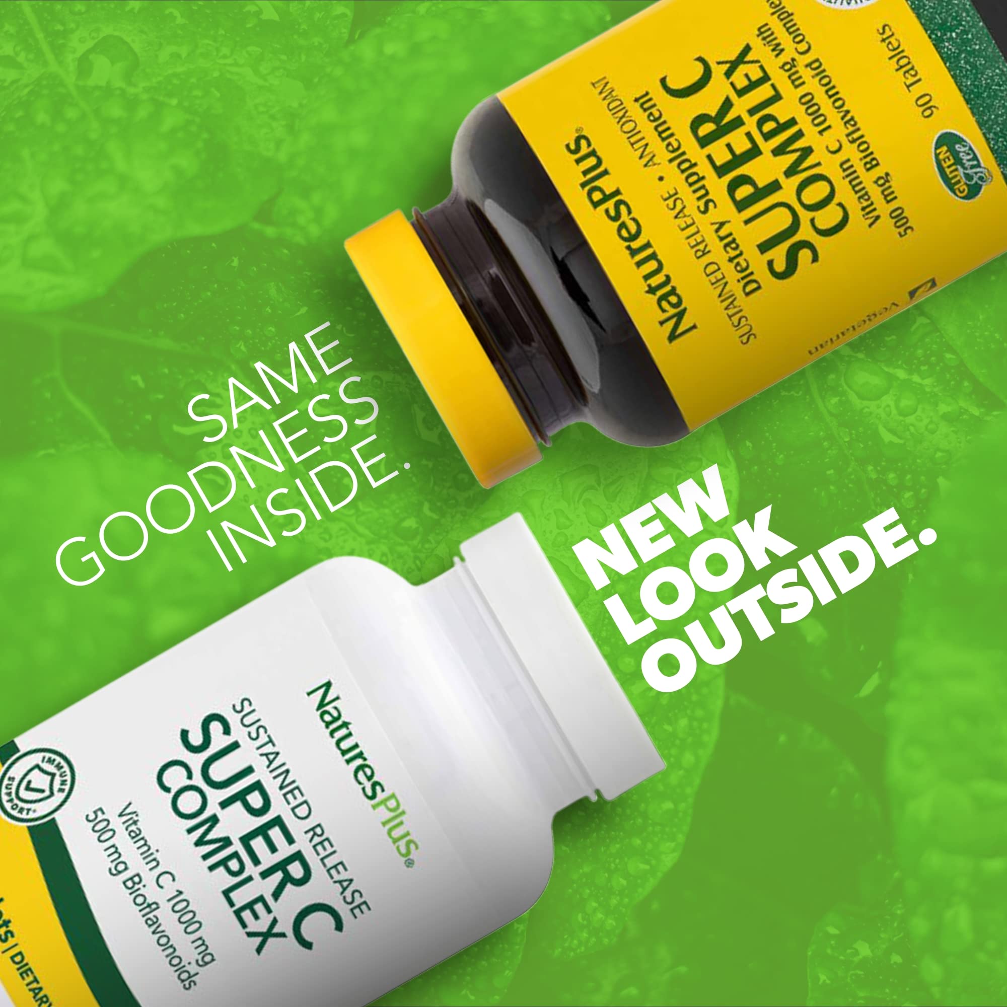 NaturesPlus Super C Complex tablets close-up, ideal for everyday supplementation.