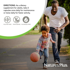 NaturesPlus T Male capsules closeup illustrating easy to take supplement form.