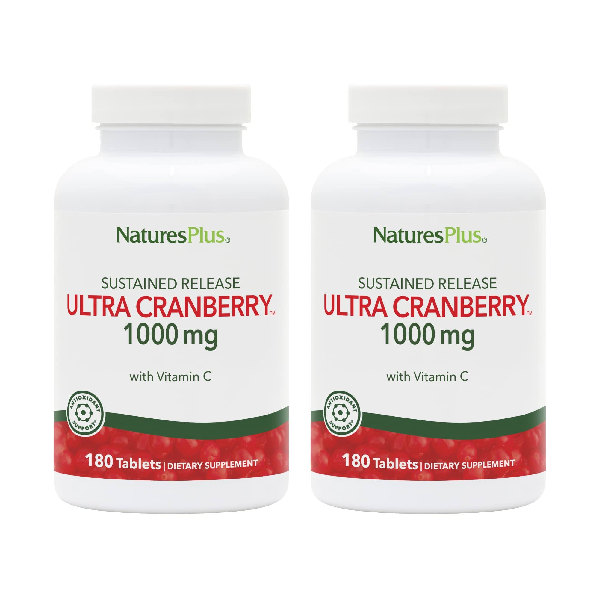 NaturesPlus Ultra Cranberry 1000 tablet bottle promotes ongoing urinary support for daily wellness.