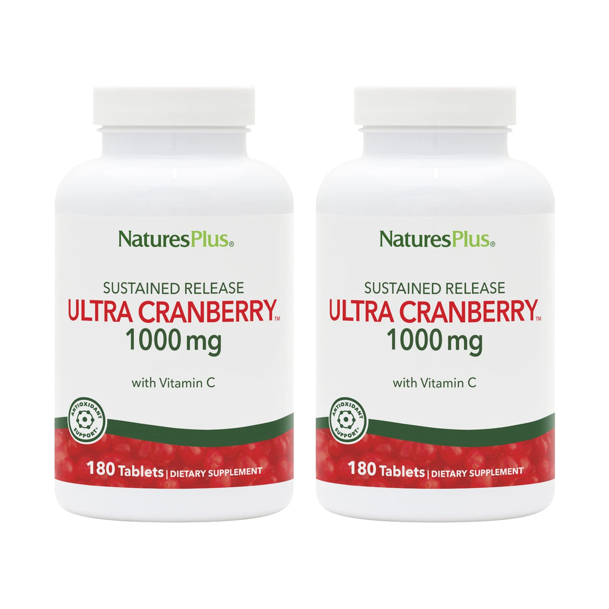 NaturesPlus Ultra Cranberry 1000 tablet bottle promotes ongoing urinary support for daily wellness.