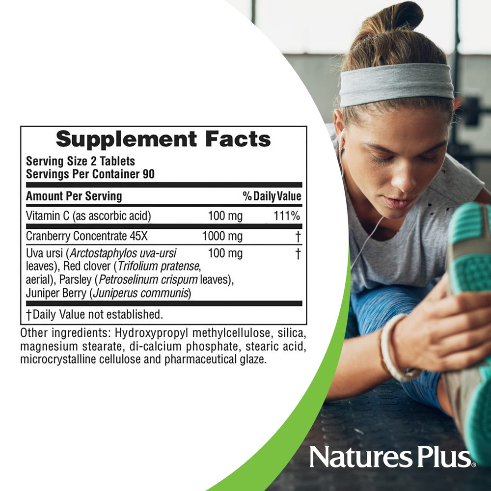 NaturesPlus Ultra Cranberry label highlights Vitamin C boost for added support.