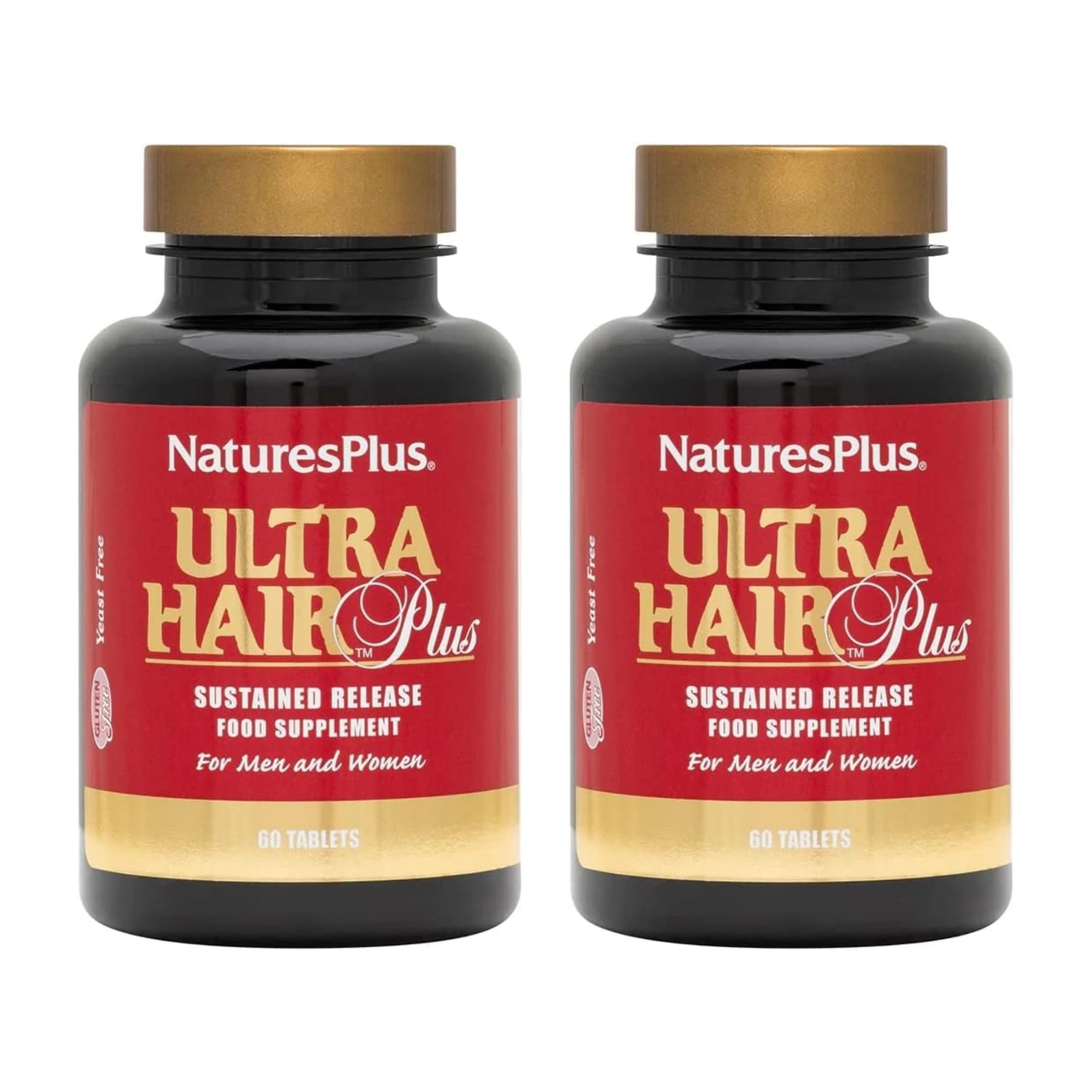 NaturesPlus Ultra Hair Plus bottle with tablets for daily hair support