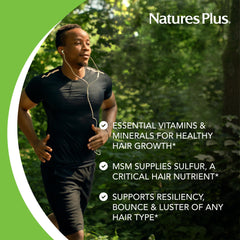 NaturesPlus Ultra Hair Plus label detail highlighting key ingredients
