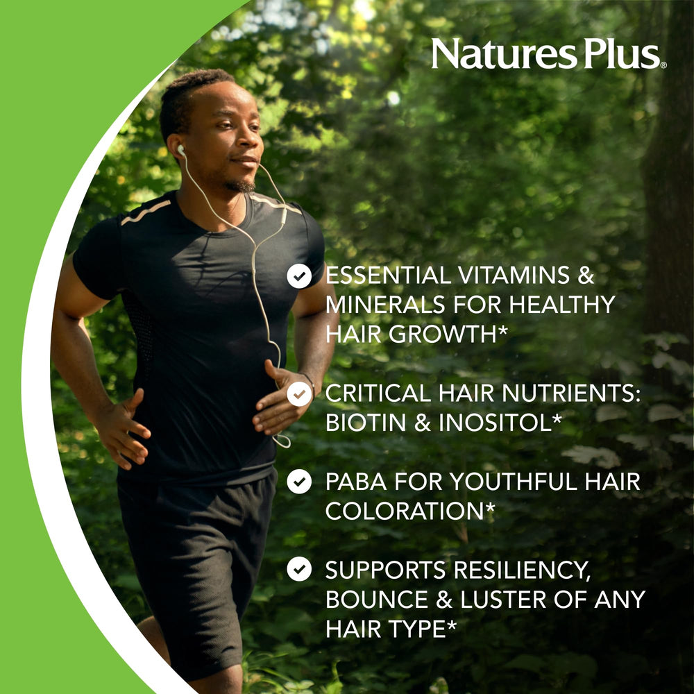 NaturesPlus Ultra Hair Plus tablets for convenient daily hair health support
