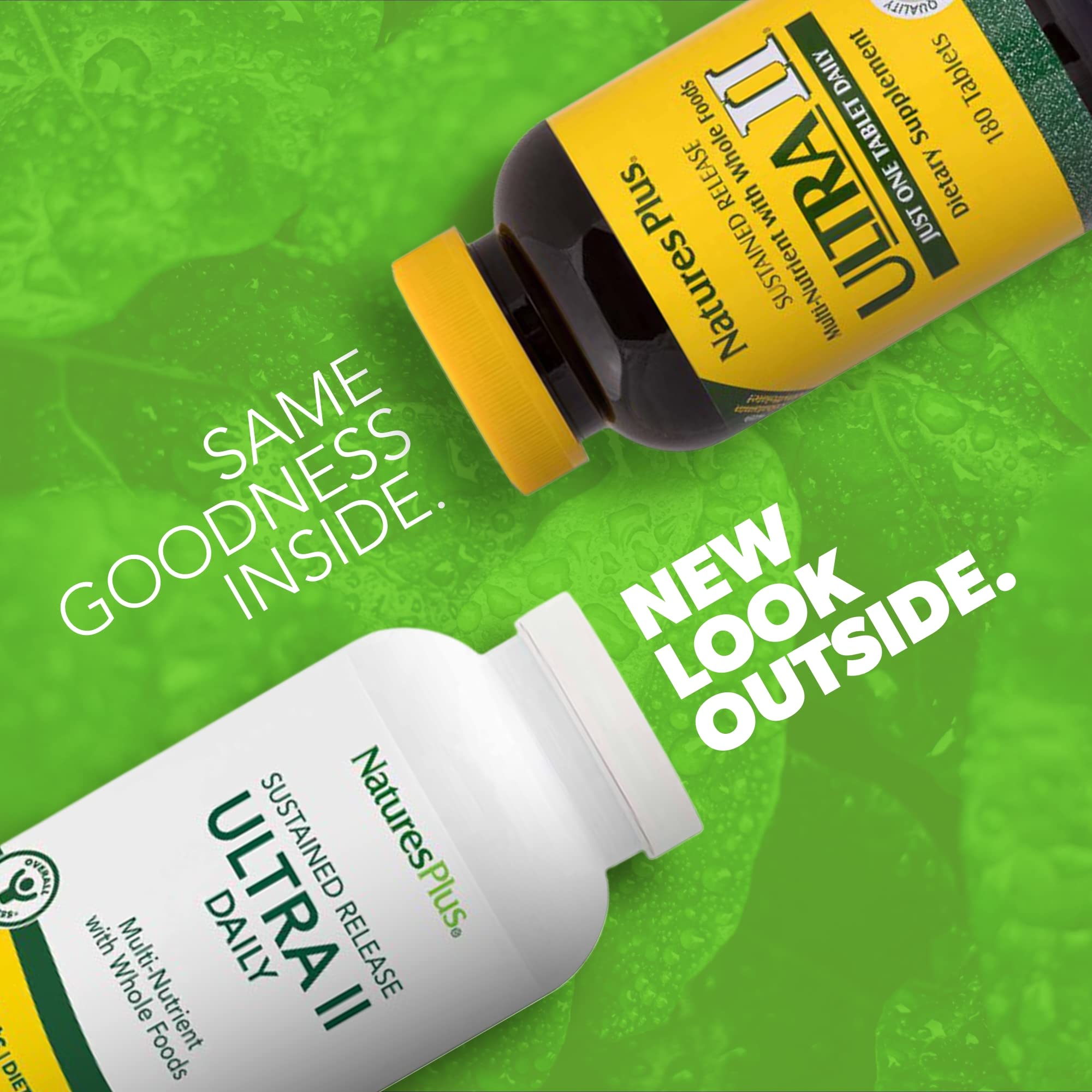 NaturesPlus Ultra II Daily tablets close-up highlighting sustained release design.