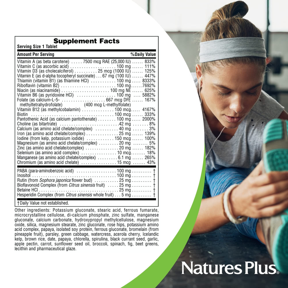 NaturesPlus Ultra II Daily tablets in hand illustrating convenient daily intake.