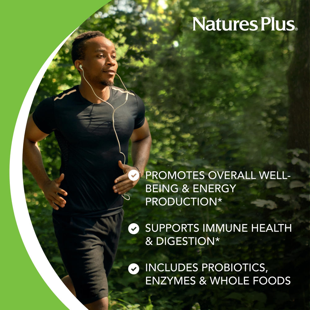 NaturesPlus Ultra Juice bi-layered tablets shown for convenient daily nutrition.
