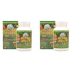 Close-up of Ultra Juice Green bi-layered tablets highlighting energy-supporting nutrition.