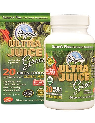 NaturesPlus Ultra Juice Green bottle and pack showcasing immune-supporting greens.