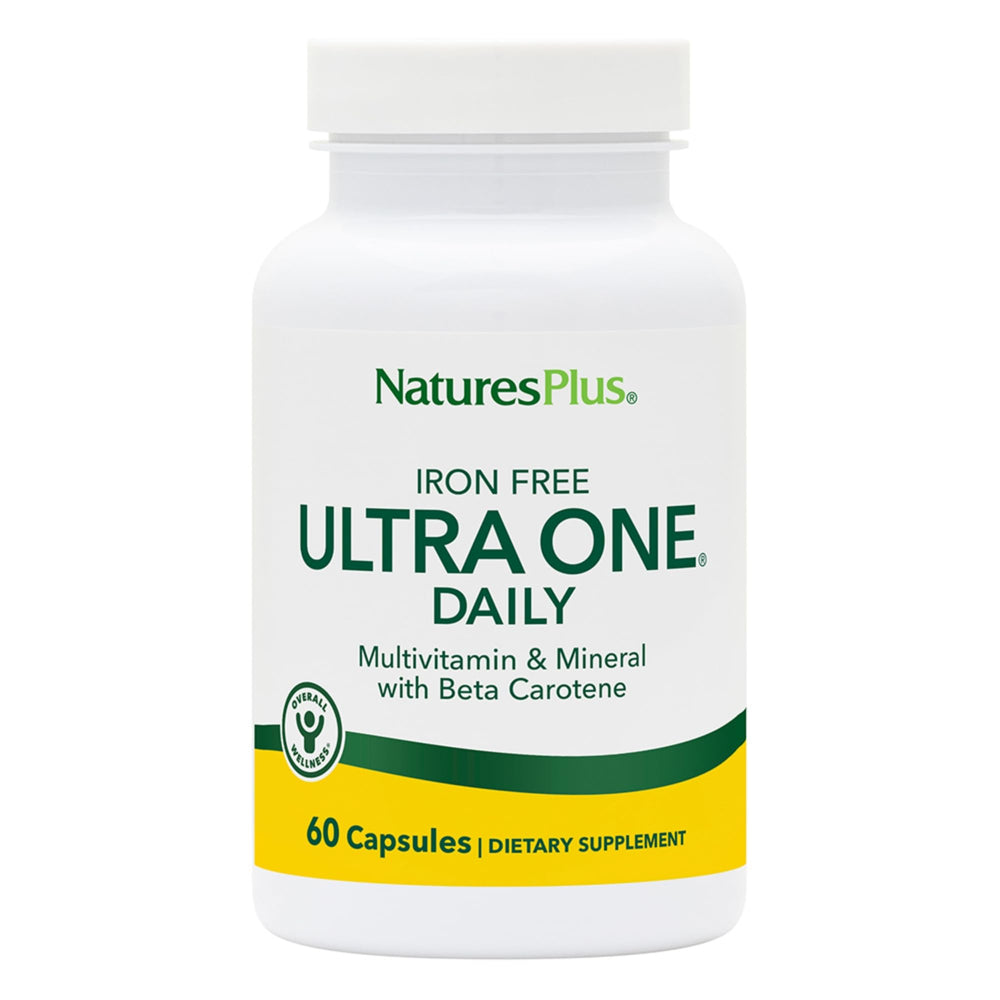 NaturesPlus Ultra One Daily Iron Free bottle for easy daily energy support.