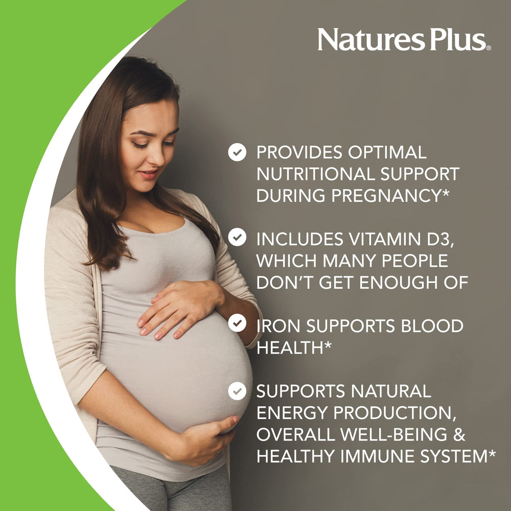 NaturesPlus Ultra Prenatal label emphasizing gluten-free and allergen-conscious ingredients