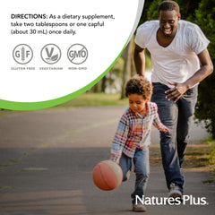 NaturesPlus Ultra Source of Life Liquid ingredients illustration highlighting whole-food nutrients