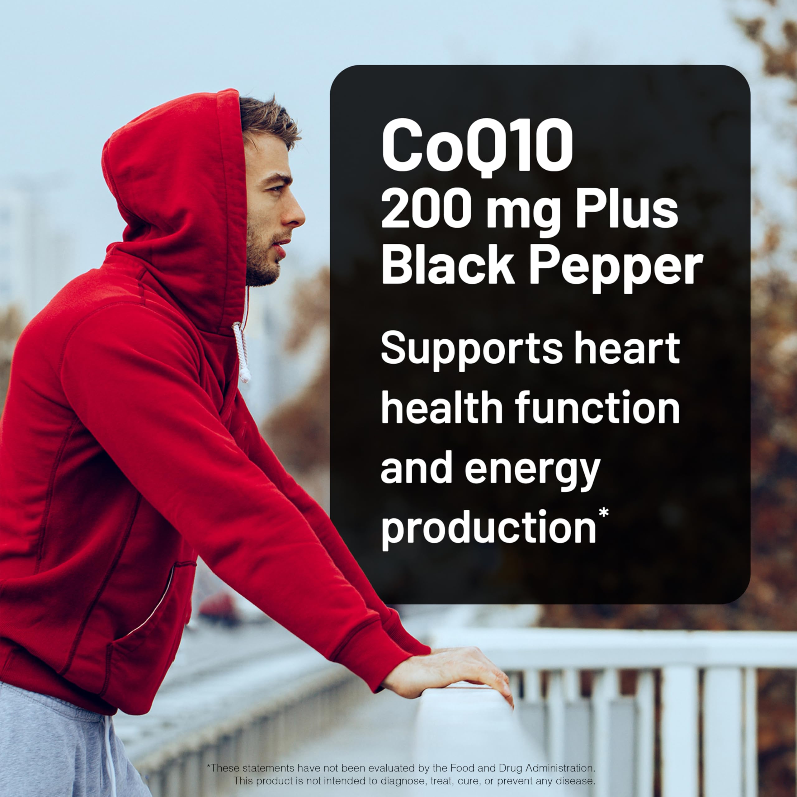 Close-up of NatureWise CoQ10 softgels for easy daily intake.