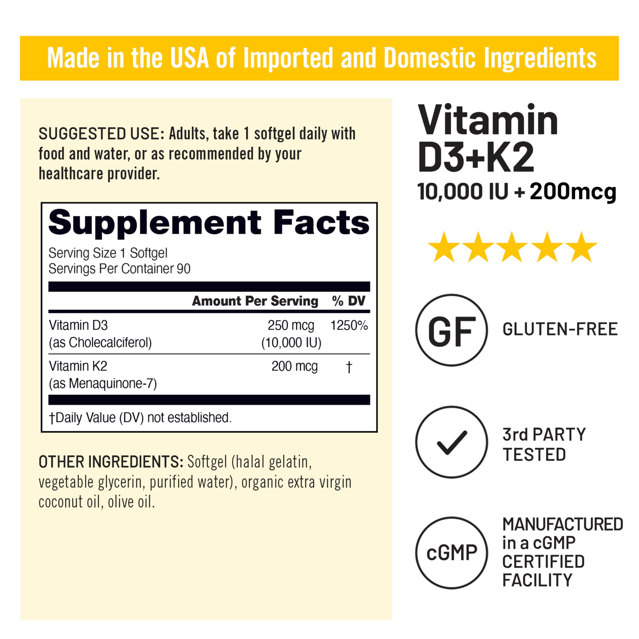 NatureWise D3 + K2 and coconut oil visual communicates enhanced absorption.