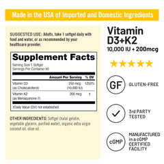 NatureWise D3 + K2 and coconut oil visual communicates enhanced absorption.