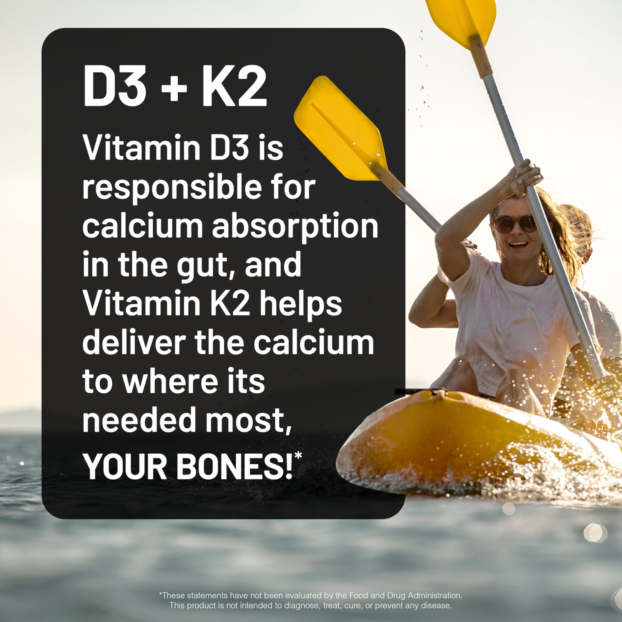 NatureWise D3 + K2 softgels bottle label highlights high potency for daily use.