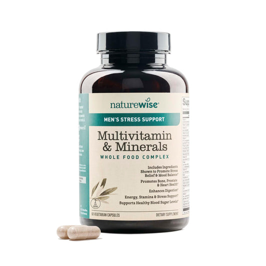 NatureWise Men's Multivitamin bottle showing packaging for daily immune support