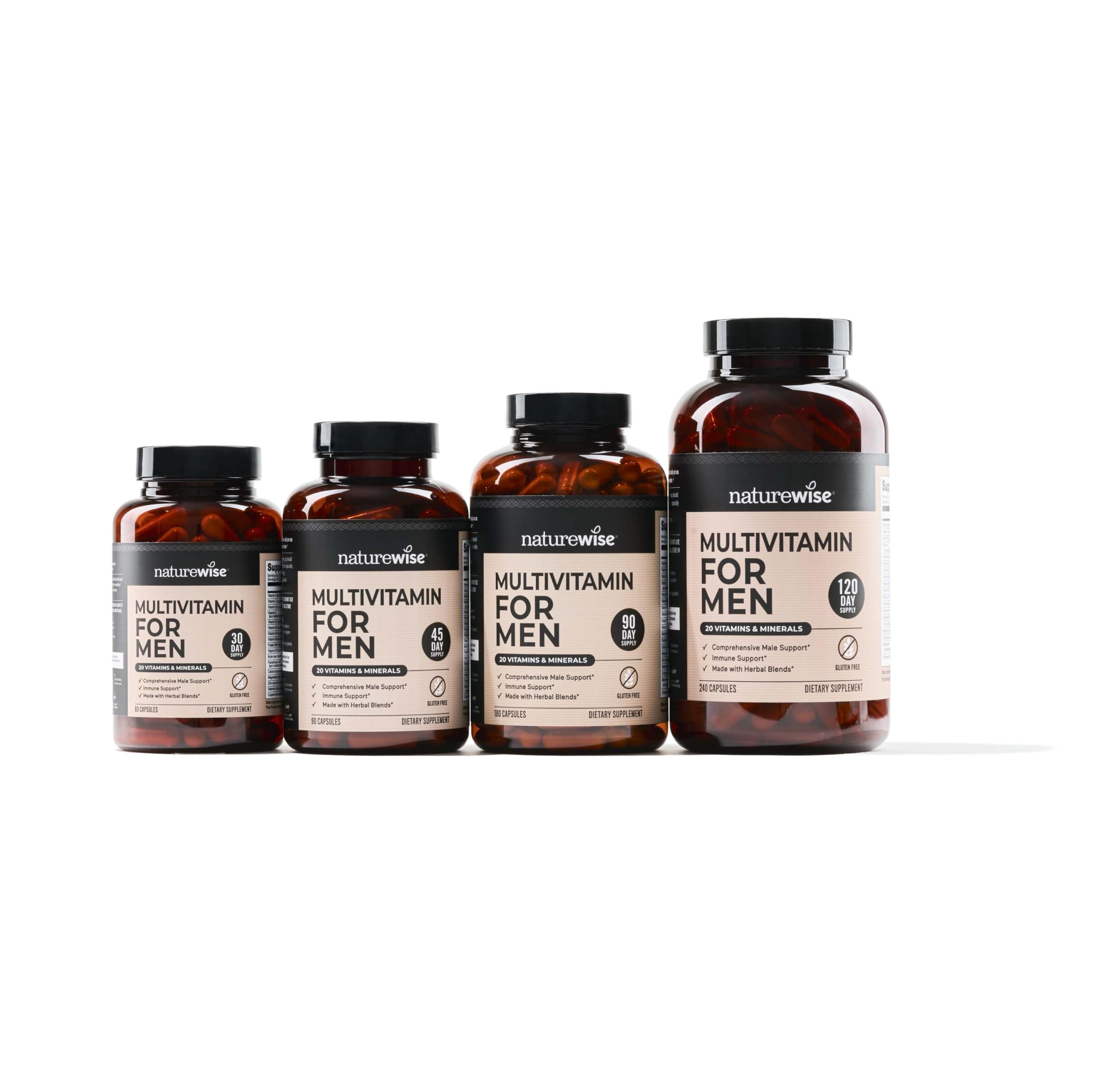 NatureWise Men's Multivitamin immune-support blend with elderberry and turmeric.