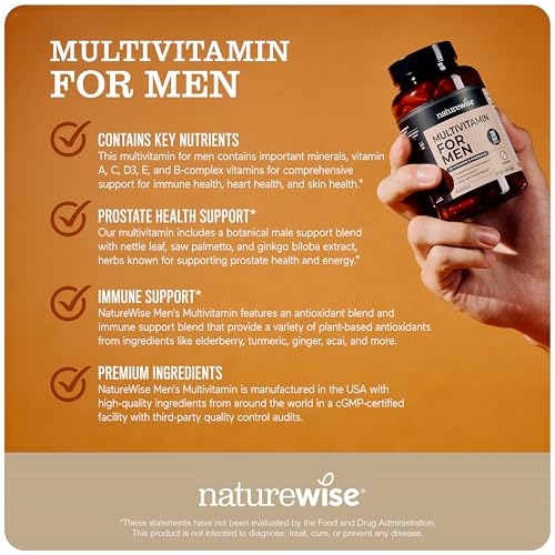 Prostate health blend visuals on NatureWise packaging.