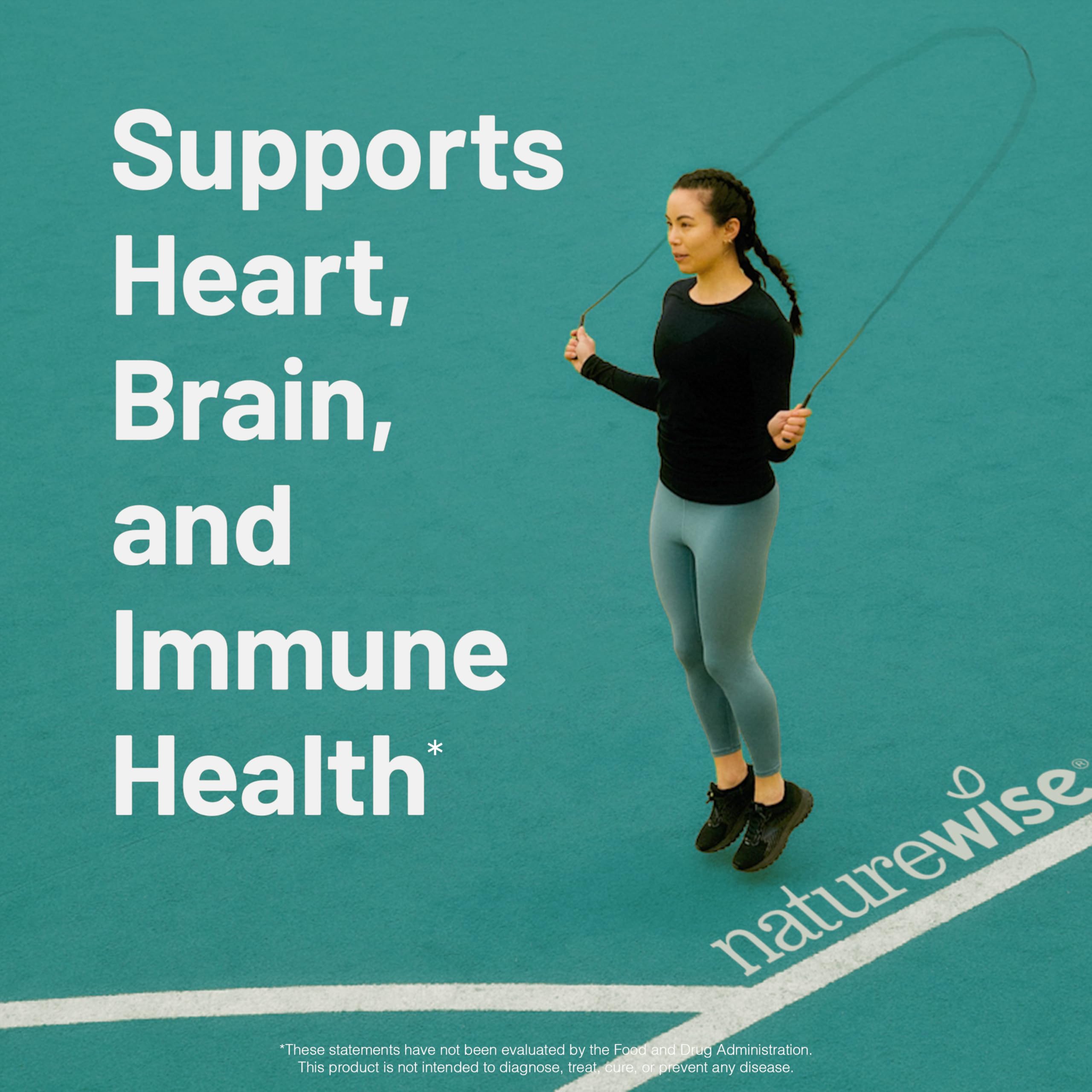 Closeup of NatureWise omega-3 softgels label with lemon flavor.