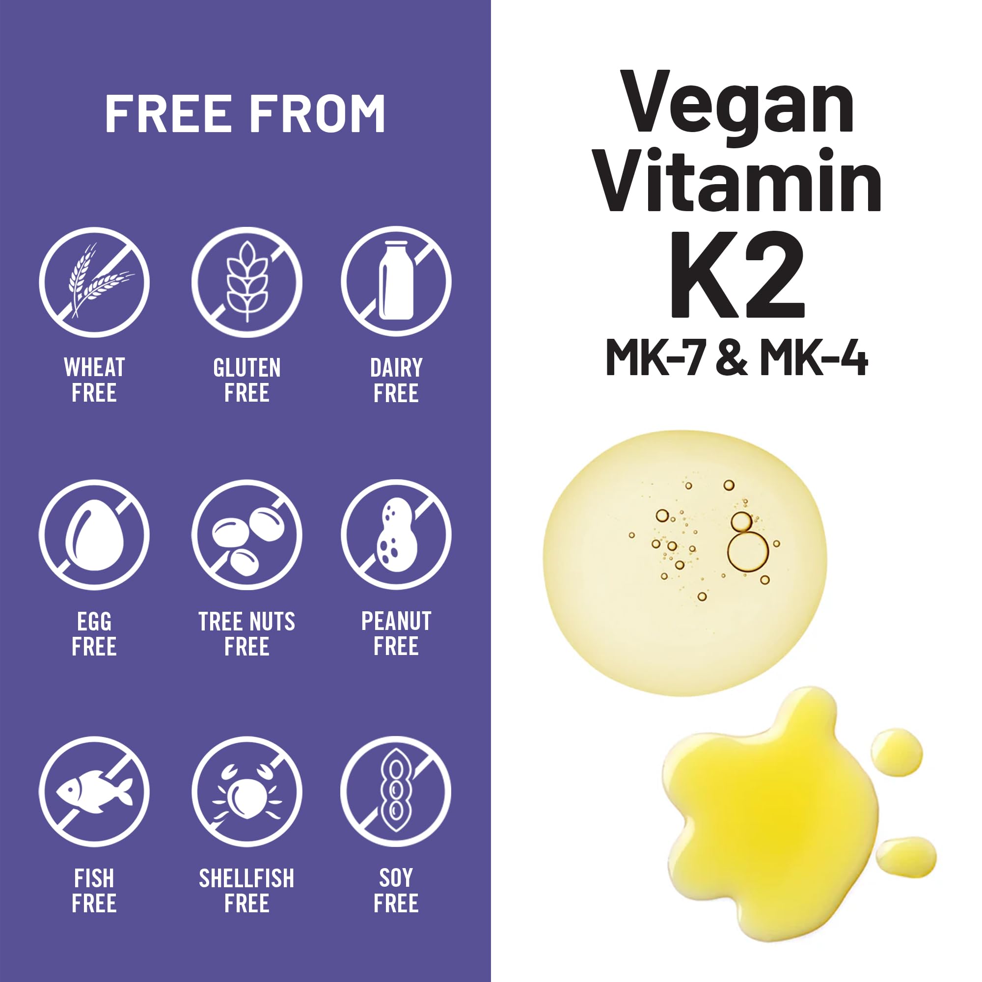 NatureWise Vitamin K2 ingredients label highlighting VitaMK7 fermentation source