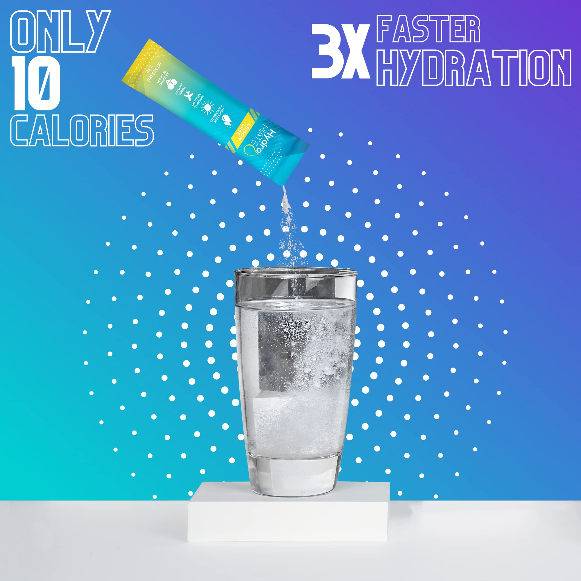 HydroMATE lemon-lime packets in use during outdoor activity for hydration.