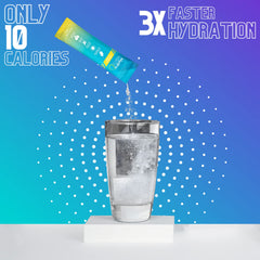 HydroMATE lemon-lime packets in use during outdoor activity for hydration.