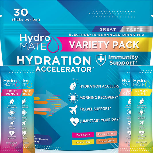 NatureWorks HydroMATE packet hero showing portable hydration on the go