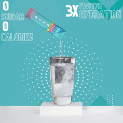 Ready-to-drink HydroMATE beverage in a glass with strawberry lemonade flavor