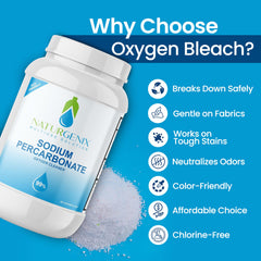 Naturgenix Sodium Percarbonate Powder for laundry use brightens colors safely.