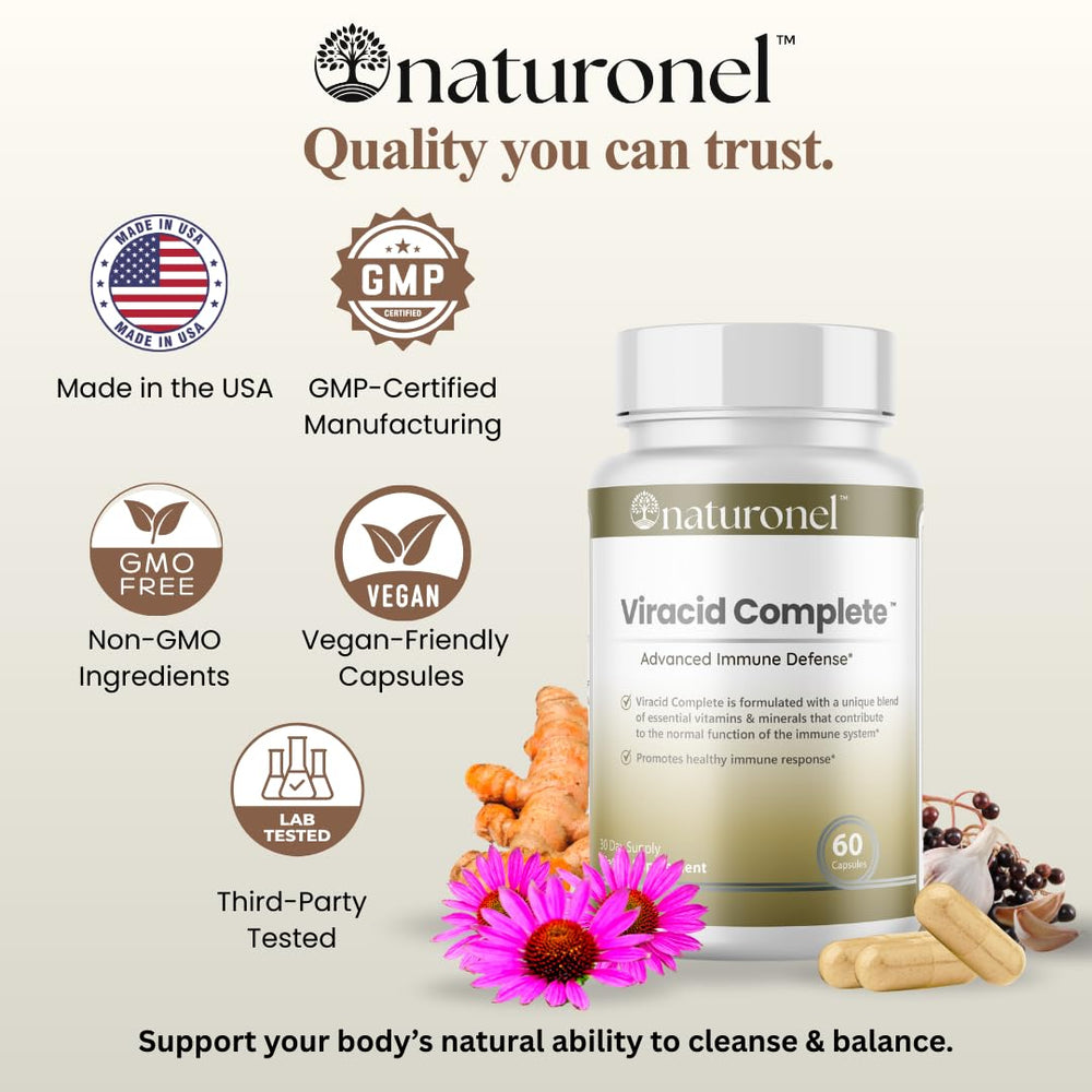 Naturonel Viracid Complete label closeup reveals dosage cues for daily use