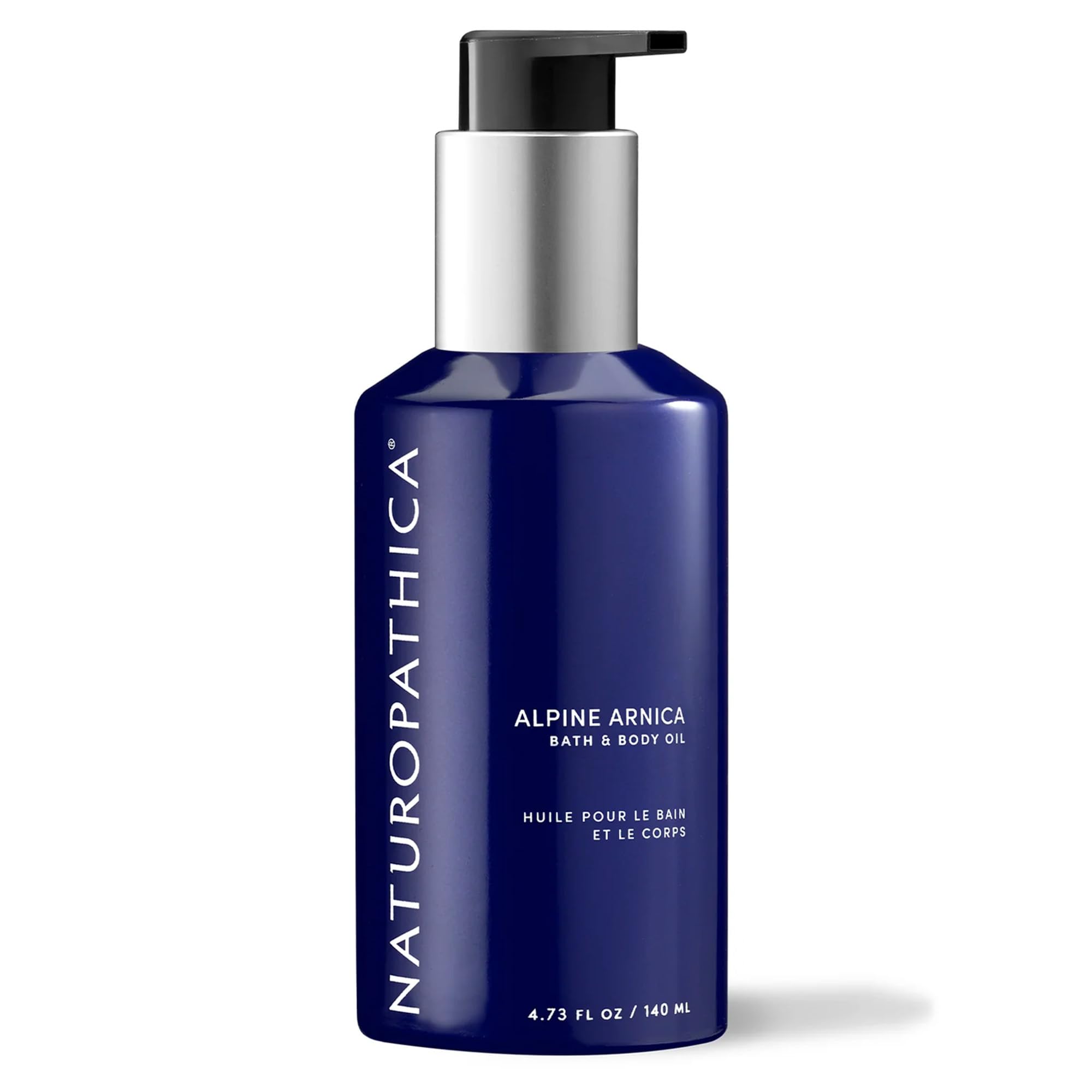 Naturopathica Alpine Arnica Bath Oil bottle ready for soothing post-workout relief.