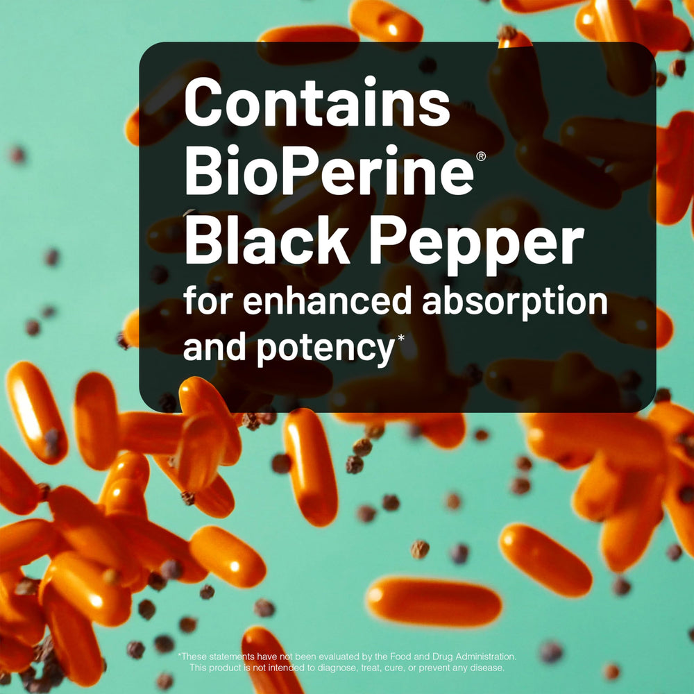 NatureWise BioPerine bottle image highlighting enhanced absorption benefits.
