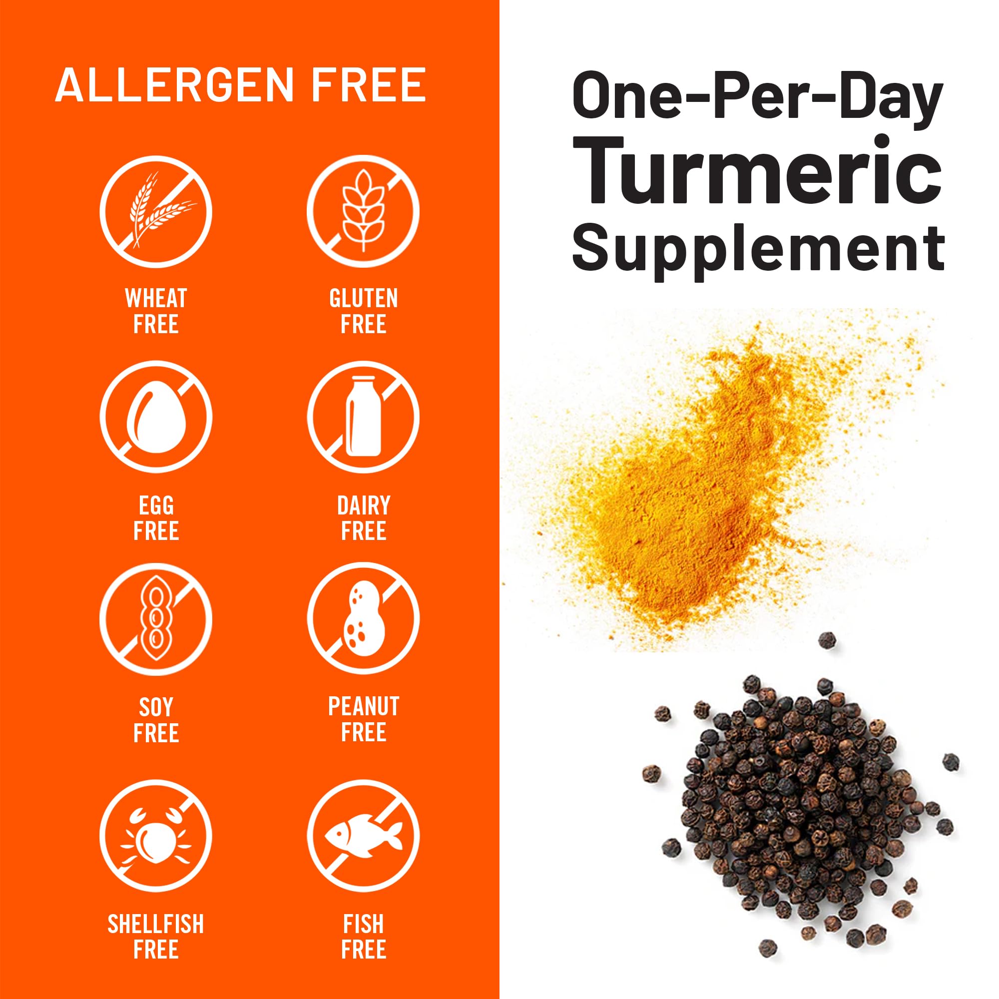 NatureWise turmeric root and spice visuals emphasize natural origins.