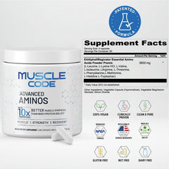 NAUTILUS Muscle Code capsules close-up – compact, fast-acting amino acids.