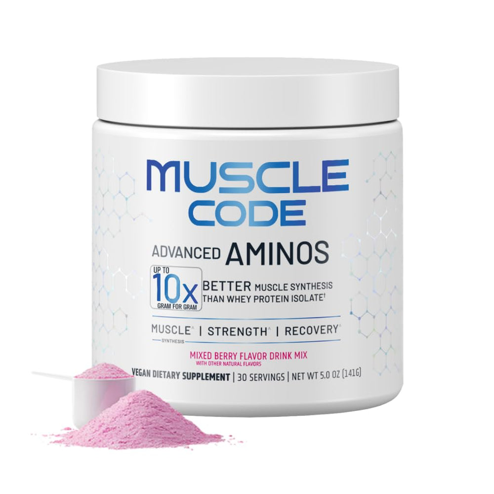 NAUTILUS Muscle Code bottle with powder and scoop for quick amino acid support