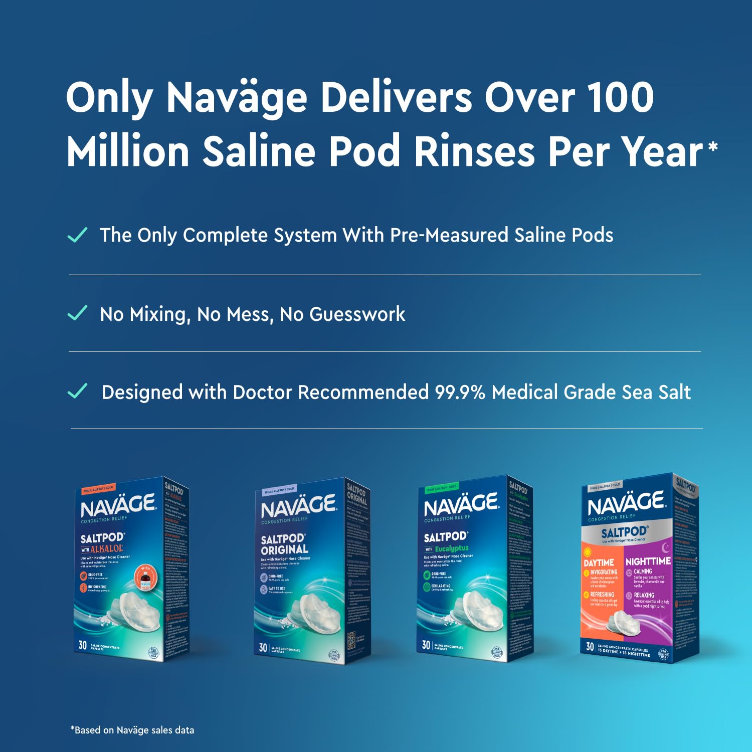 Navage usage scene showing a refreshing rinse at home