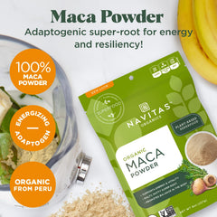 Close-up of maca root powder showing gelatinized texture for better absorption