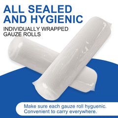 Navona gauze rolls shown in hospitals and clinics for versatile first aid use.