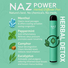 Closeup of Naz Menthol Diffuser Pen for compact design