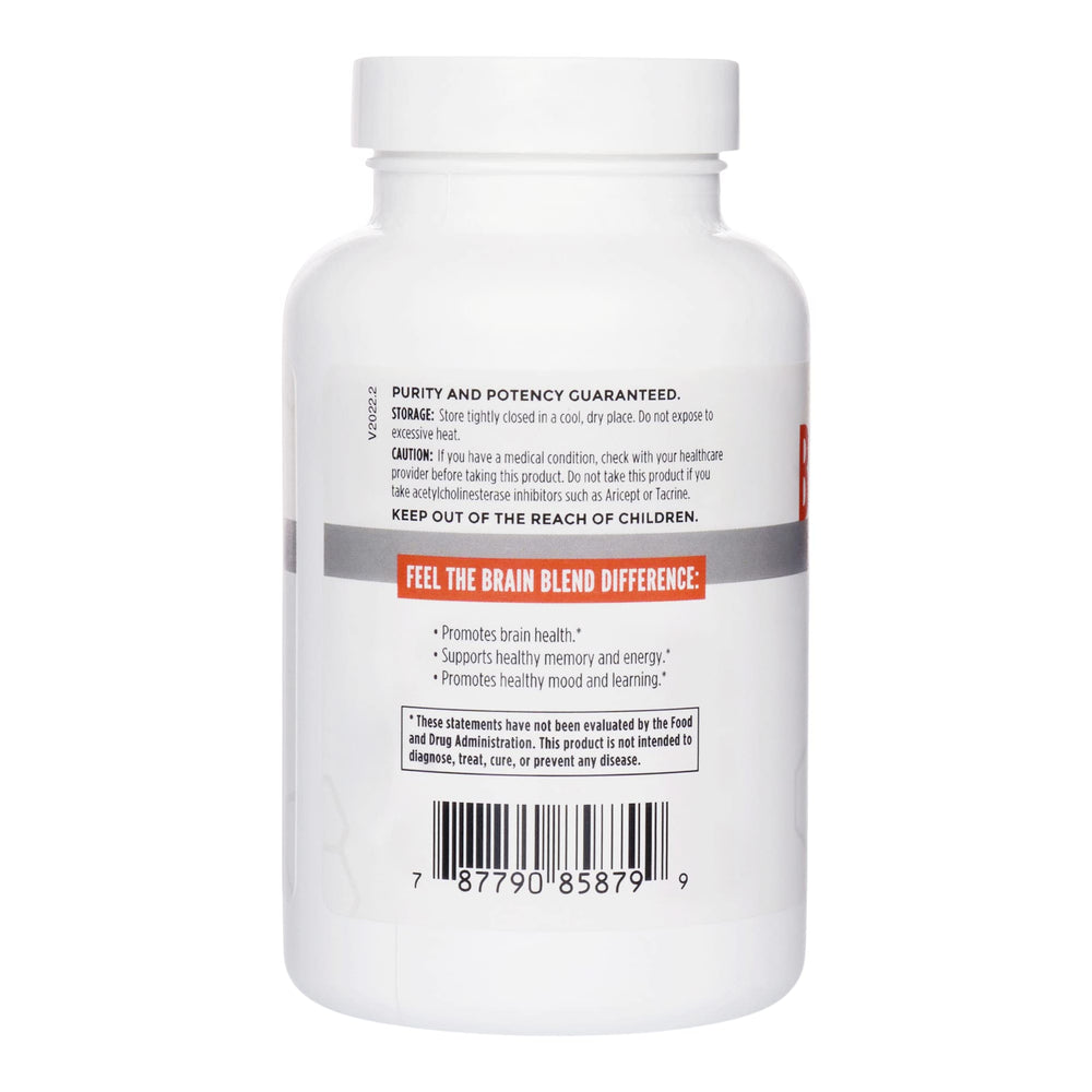 Close-up of NBI Brain Blend capsules showing smooth texture for easy swallowing