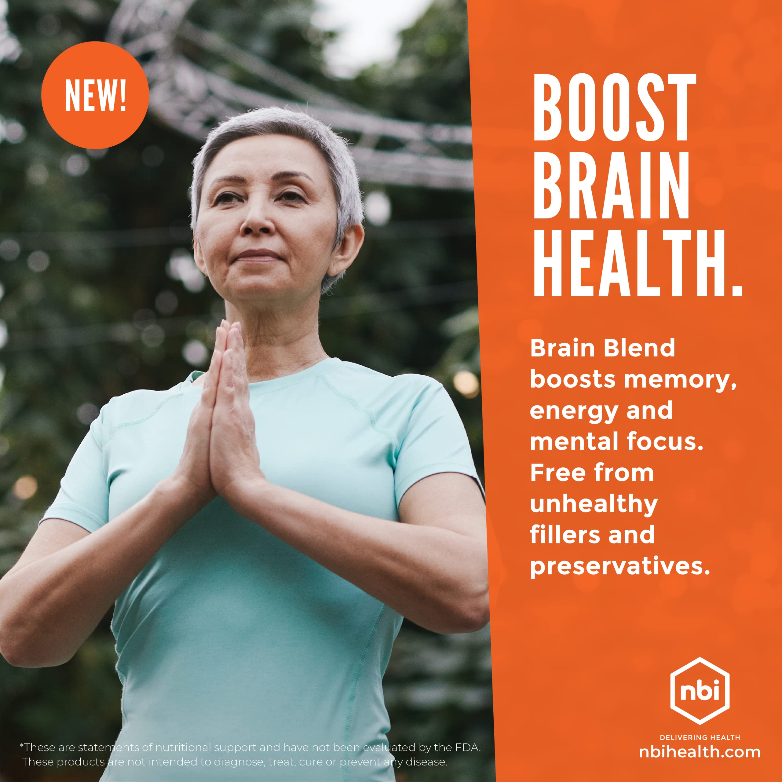 Capsules poured from NBI Brain Blend bottle ready to take