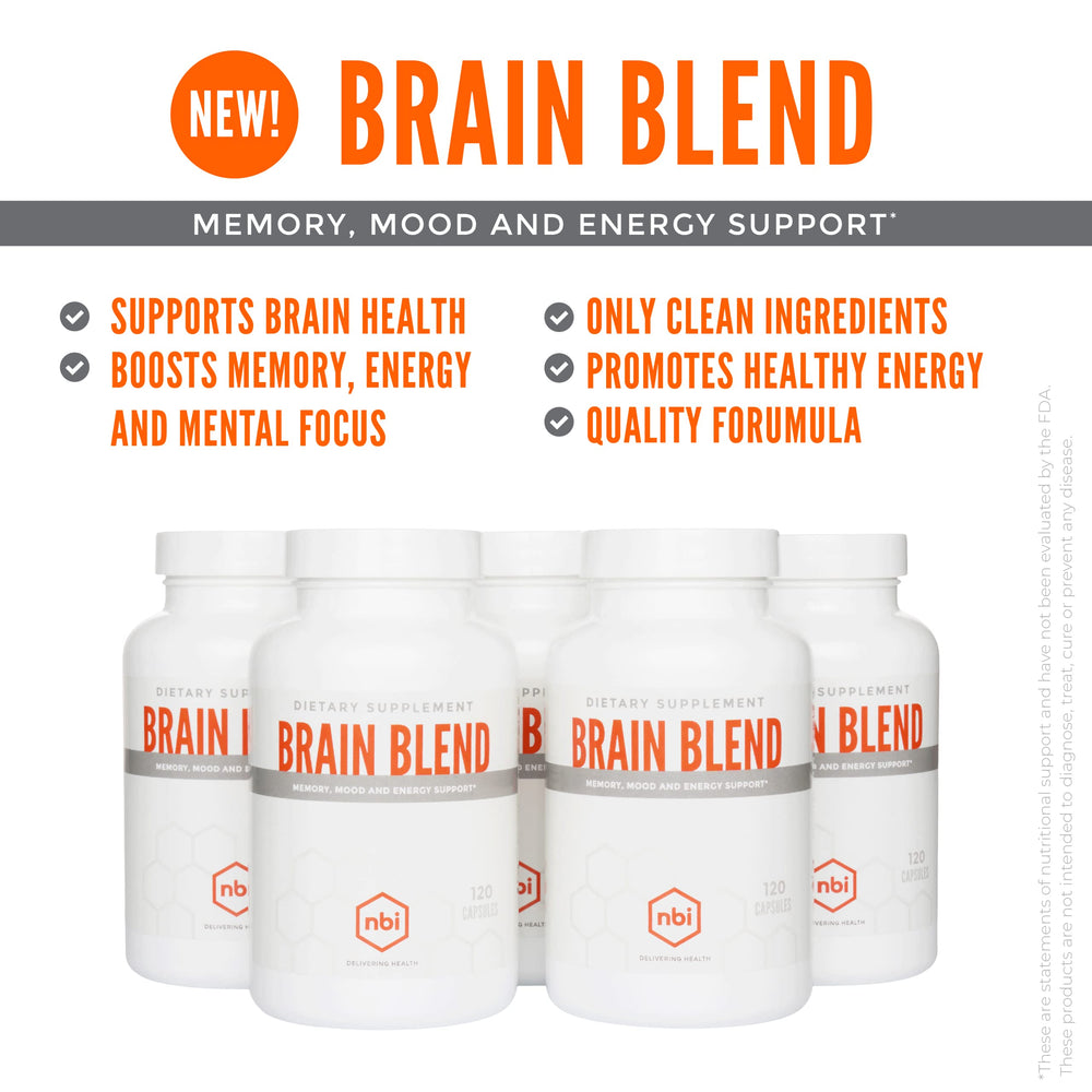 Wellness scene featuring NBI Brain Blend as part of a health routine