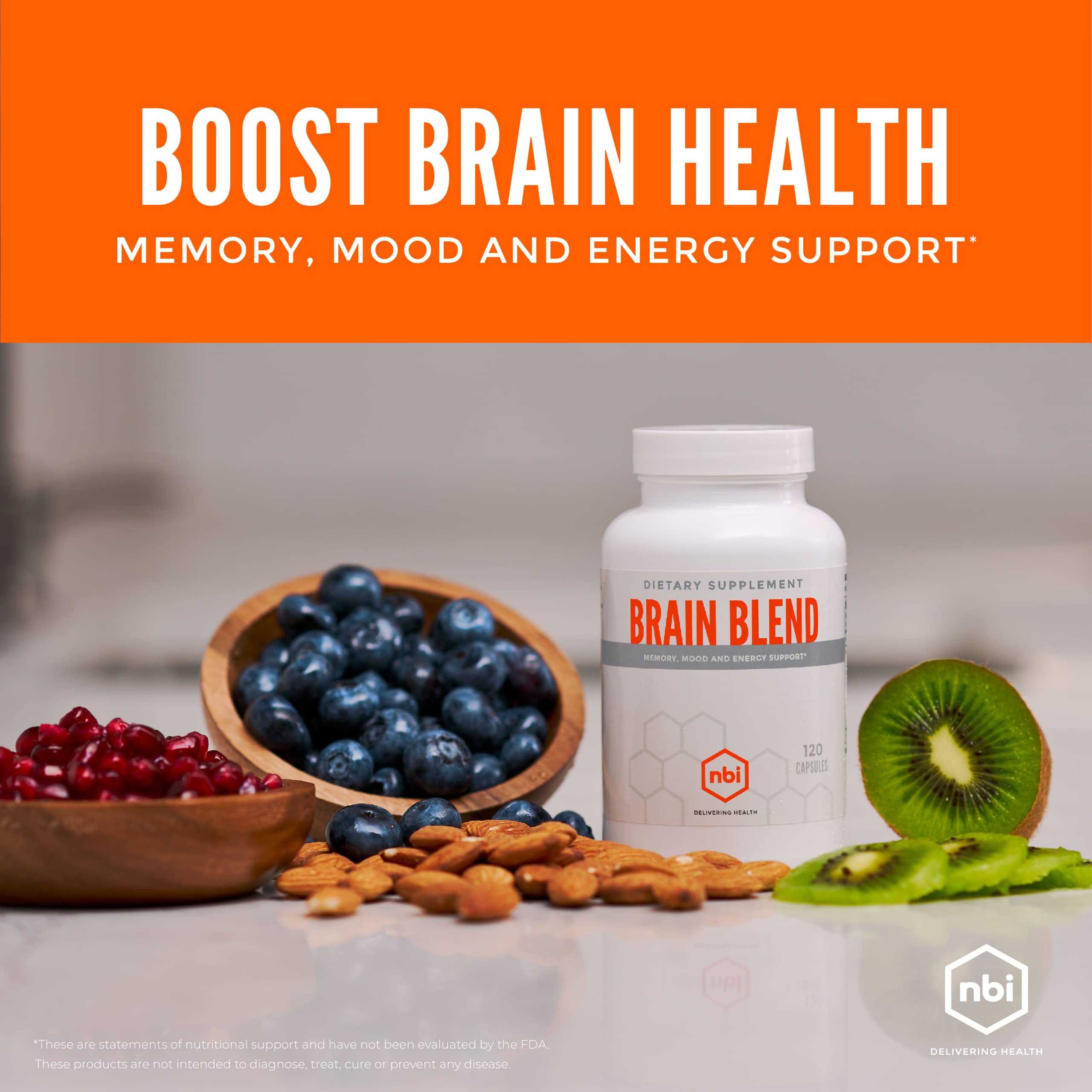 Office desk setup with NBI Brain Blend for focused work