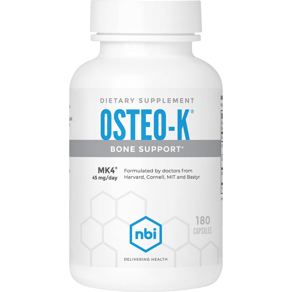 NBI Osteo-K bottle label close-up showing premium bone support ingredients.