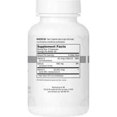 NBI Osteo-K capsules close-up highlighting calcium citrate and MK4 formula.