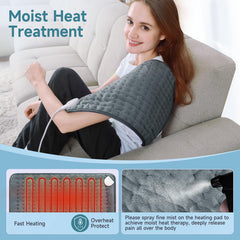 NBKLS 12x24 heating pad side view shows broad coverage for neck and shoulders.